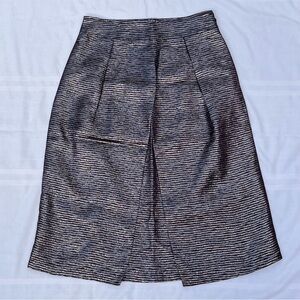 Metallic Pleated A Line Skirt Small NWT